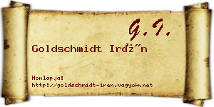 Goldschmidt Irén névjegykártya